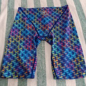 UNIQUE MIZUNO SWIM JAMMER, RAINBOW STARS, JAPANESE SIZE "L" (~32") (Pre-Owned)